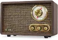 Retro Wood Bluetooth FM/AM Radio with Rotary Dial