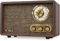 Retro Wood Bluetooth FM/AM Radio with Rotary Dial
