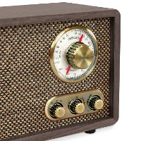 Retro Wood Bluetooth FM/AM Radio with Rotary Dial-3