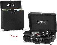 Black Record Player Bundle