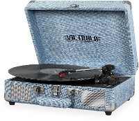 Bluetooth Suitcase Record Player - Light Blue