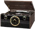 Victrola Wood Mid Century Bluetooth Record Player with Radio