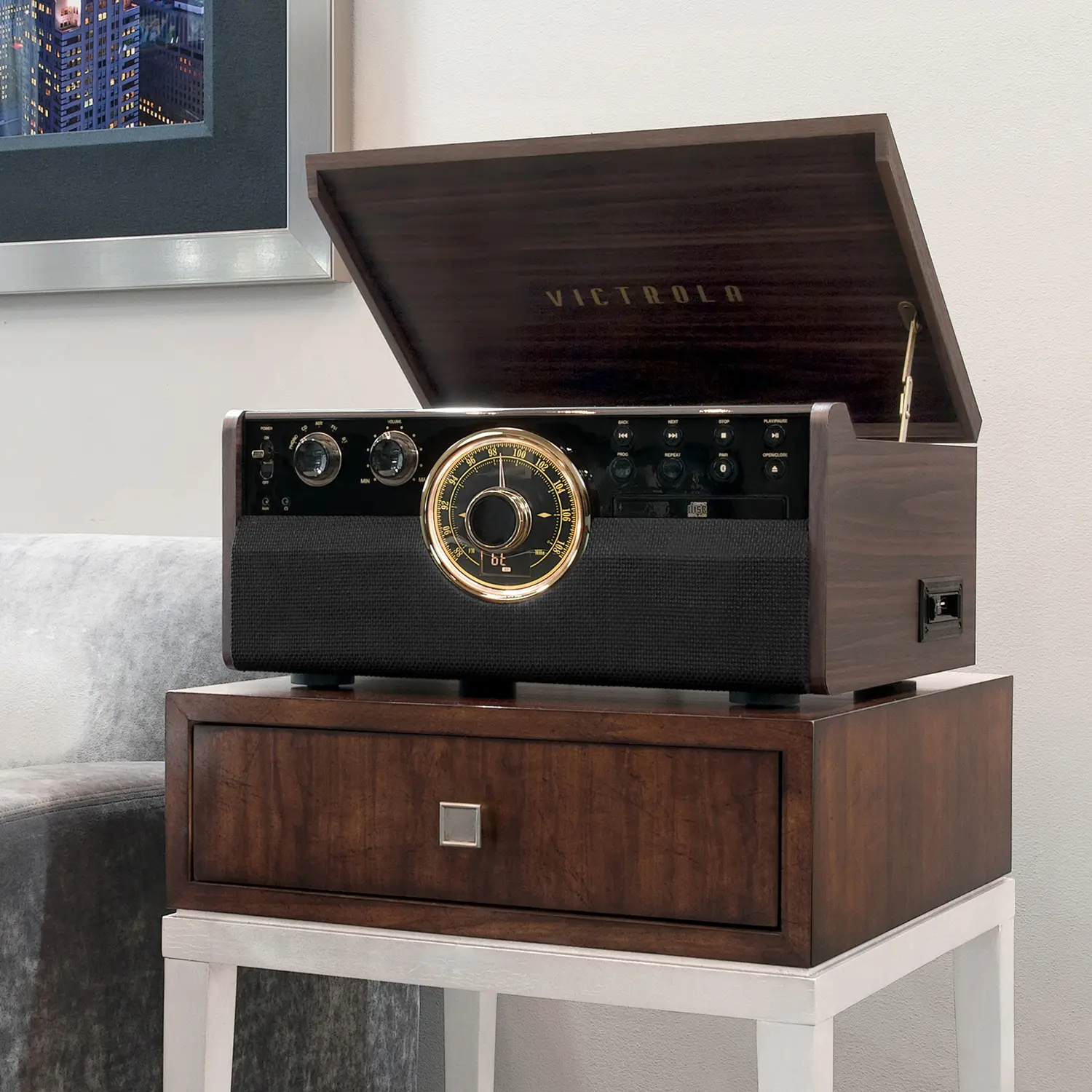 38814822 Victrola Mid Century Bluetooth Record Player-3