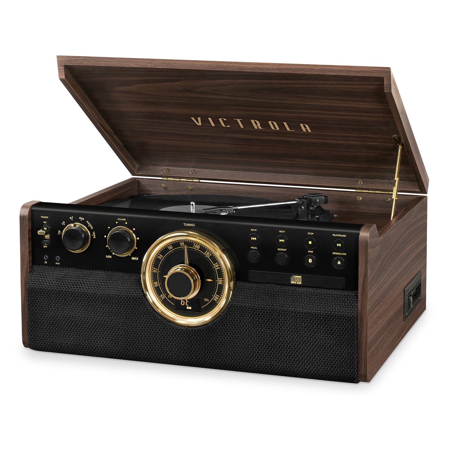 Victrola Mid-century Bluetooth Record Player with Stand - Espresso-2