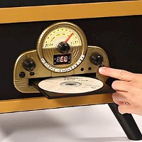 5-in-1 Tabletop Record Player with Bluetooth, CD Player-2