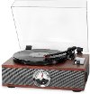 Victrola Wood Bluetooth Record Player with 3-Speed Turntable, CD, and Radio