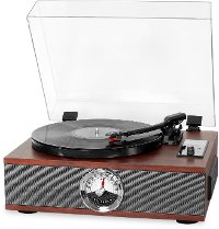 Victrola Wood Bluetooth Record Player with 3-Speed Turntable, CD, and Radio