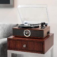 Victrola Wood Bluetooth Record Player with 3-Speed Turntable, CD, and Radio-3