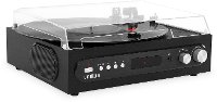 Victola All-in-1 Bluetooth Record Player with Built in Speakers - Black