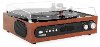 Mahogany Record Player with Built-in Speaker