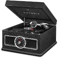 Victrola Nostalgic Bluetooth Record Player with CD, Radio, and Record Storage