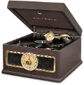 Victrola Nostalgic Bluetooth Record Player with CD, Radio, and Record Storage