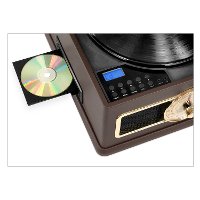 Victrola Nostalgic Bluetooth Record Player with CD, Radio, and Record Storage-3