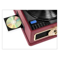 Victrola Nostalgic Bluetooth Record Player with CD, Radio, and Record Storage-2