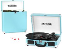 Turquoise Portable Record Player with Bluetooth - Victrola