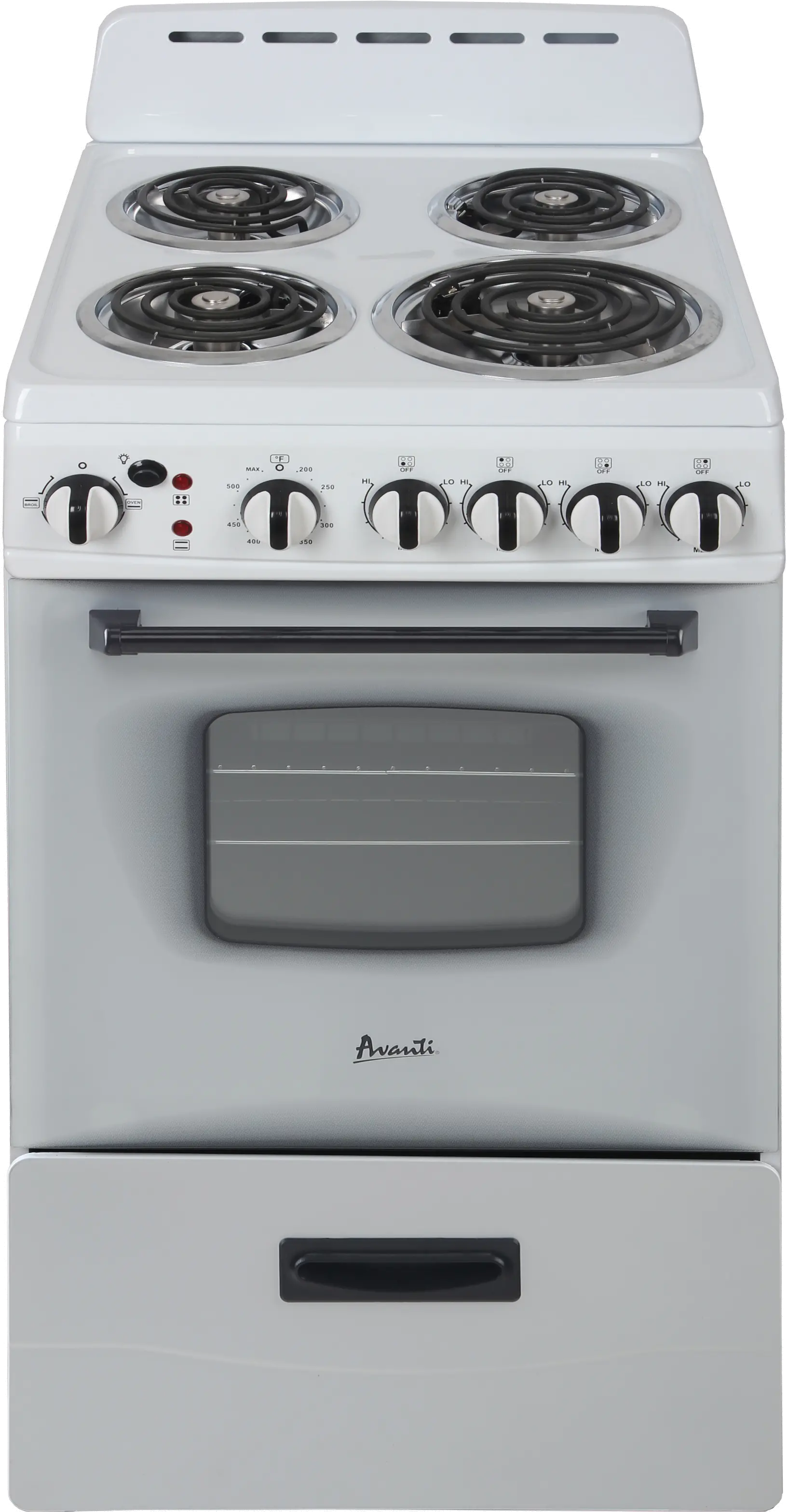 ERU200P0W Avanti 20 Inch Electric Coil Range - 2.1 cu. ft. White-3