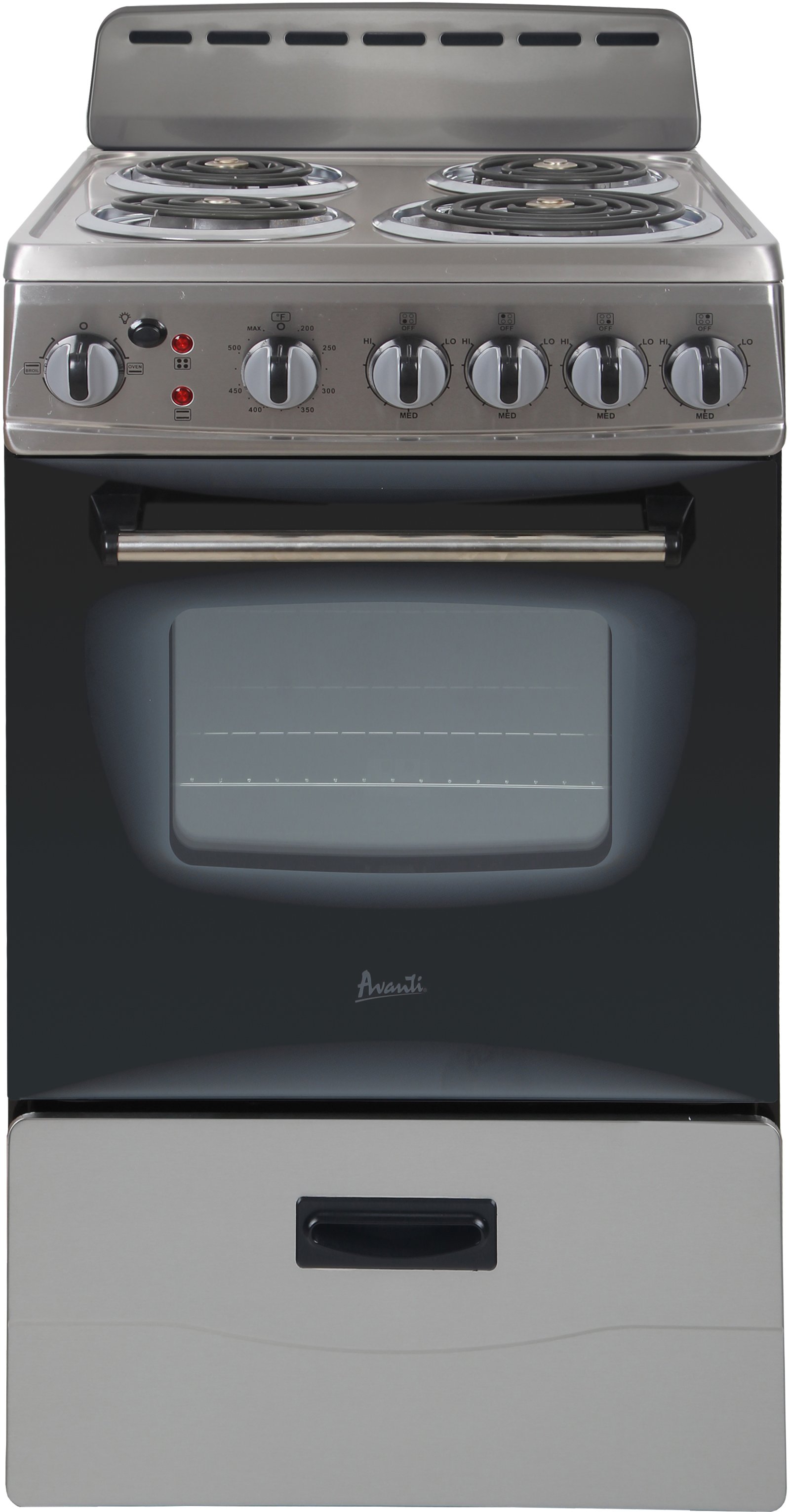 ERU200P3S Avanti 20 Inch Electric Coil Range - 2.1 cu. ft. Stainless Steel-1