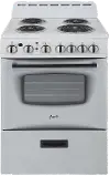 ERU240P0W Avanti 2.6 cu ft Electric Range - White 24 Inch