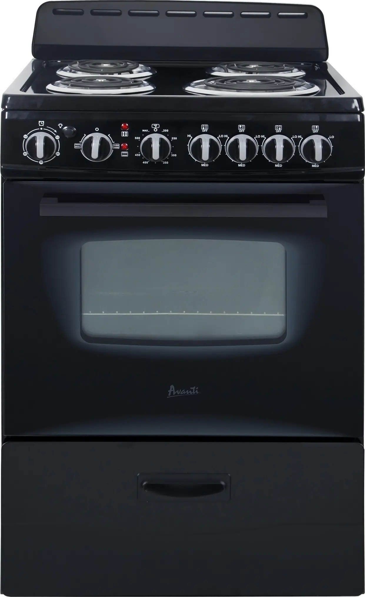 ERU240P1B Avanti 24 Inch Electric Coil Range - 2.6 cu. ft., Black-1
