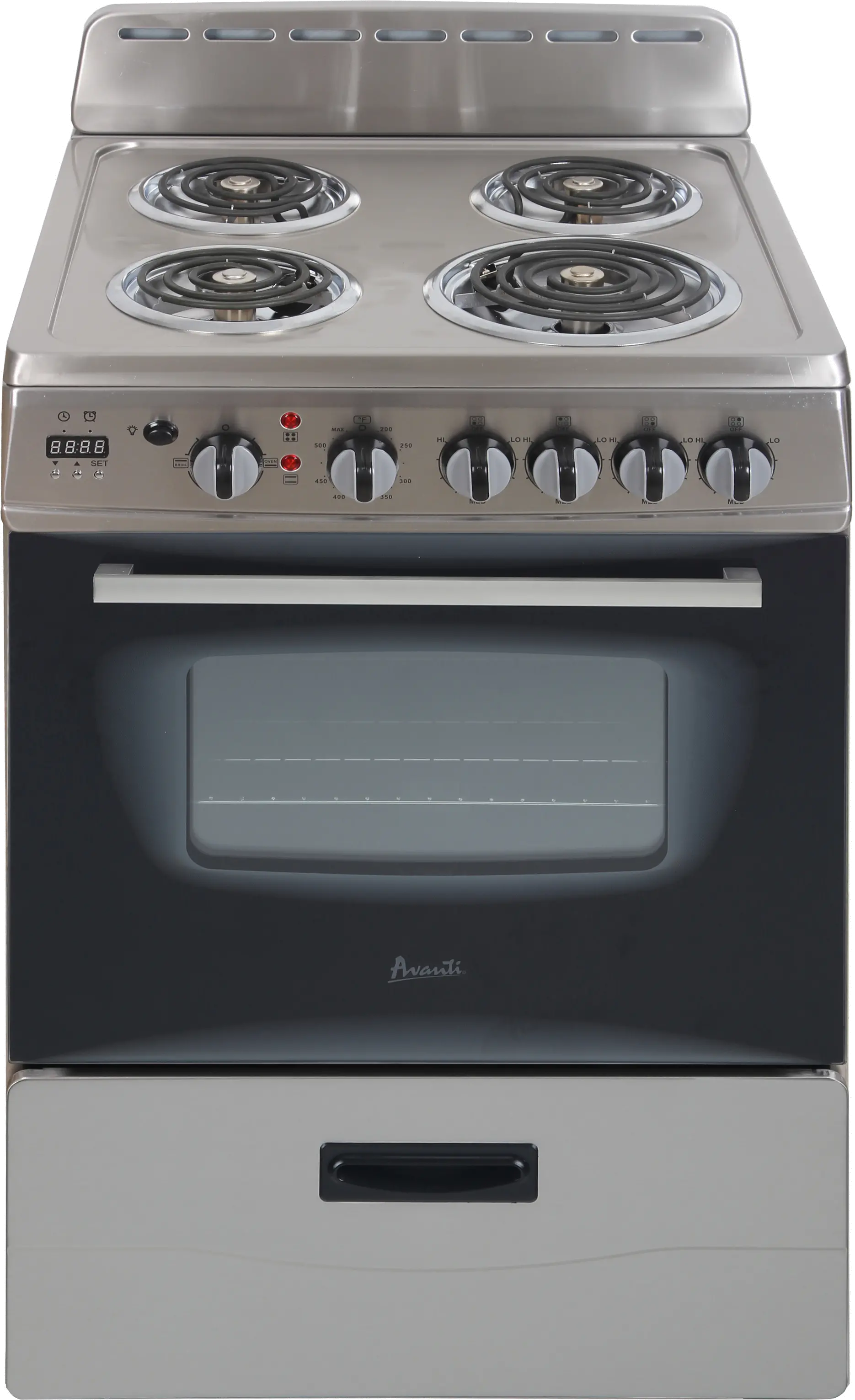ERU240P3S Avanti 24 Inch Electric Coil Range - 2.6 cu. ft. Stainless Steel-1