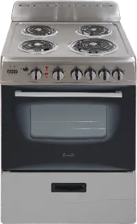 ERU240P3S Avanti 24 Inch Electric Coil Range - 2.6 cu. ft. Stainless Steel