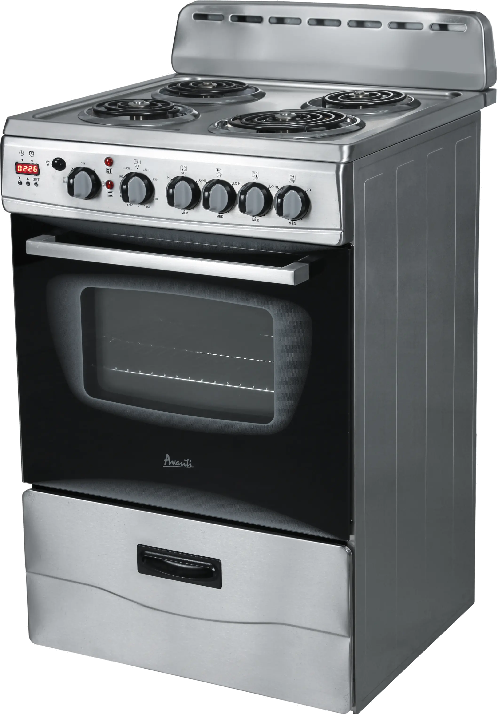 ERU240P3S Avanti 24 Inch Electric Coil Range - 2.6 cu. ft. Stainless Steel-2