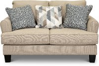 Casual Contemporary Linen Beige Loveseat - Bryn