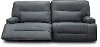 Luxe Sky Gray Leather-Match Power Reclining Sofa with Adjustable Lumbar - Rockies