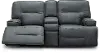 Rockies Gray Power Reclining Console Loveseat with Adjustable Lumbar