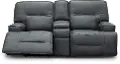 Rockies Gray Power Reclining Console Loveseat with Adjustable Lumbar