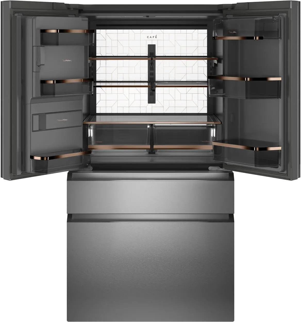 CVE28DM5NS5 Cafe 27.8 cu ft French Door Refrigerator - Platinum Glass-2