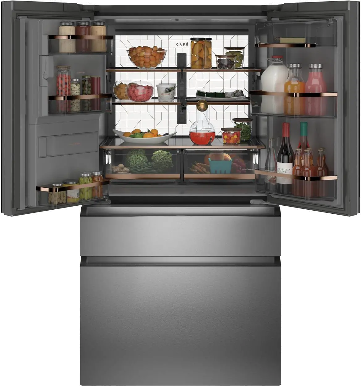 CVE28DM5NS5 Cafe 27.8 cu ft French Door Refrigerator - Platinum Glass-8