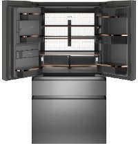 CVE28DM5NS5 Cafe 36 Inch 4 Door French Door Smart Refrigerator - 27.8 cu. ft., Platinum Glass-2