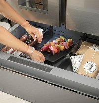 CVE28DM5NS5 Cafe 36 Inch 4 Door French Door Smart Refrigerator - 27.8 cu. ft., Platinum Glass-5