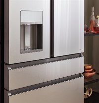 CVE28DM5NS5 Cafe 36 Inch 4 Door French Door Smart Refrigerator - 27.8 cu. ft., Platinum Glass-7