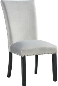 Gray Velvet Dining Room Chair - Valentino