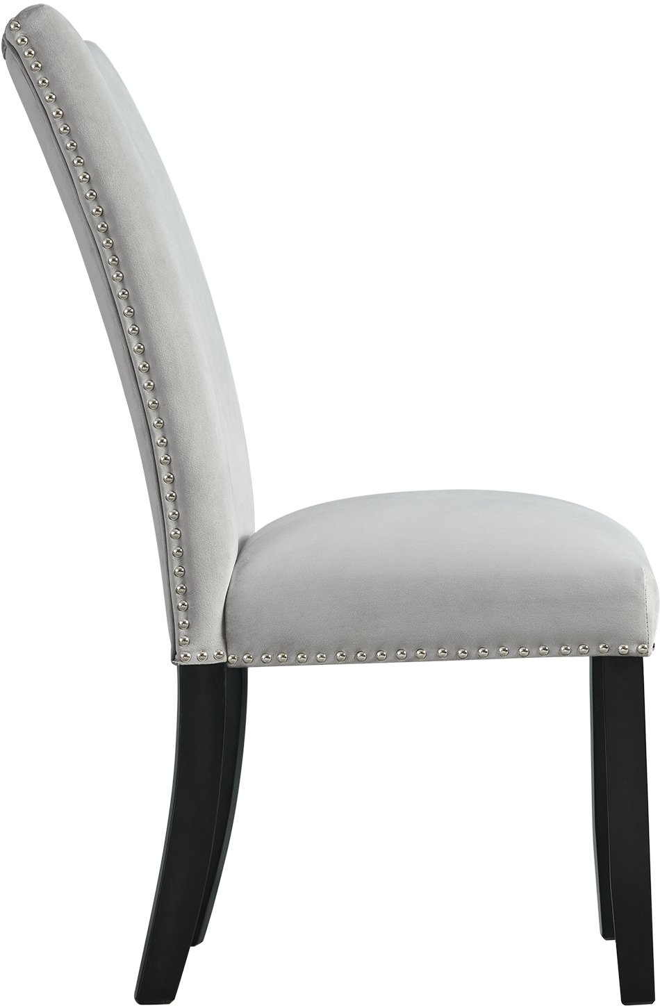 Gray Velvet Dining Room Chair - Valentino-2