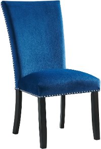 Blue Velvet Dining Room Chair - Valentino