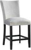 Clearance Contemporary Gray Upholstered 24 Inch Counter Height Stool - Francesca