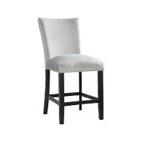 Contemporary Gray Upholstered 24 Inch Counter Height Stool - Francesca
