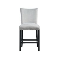 Contemporary Gray Upholstered 24 Inch Counter Height Stool - Francesca-3