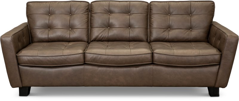 Contemporary Chocolate Brown Leather Sofa Martin Rc Willey Furniture Store