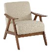 Light Brown Modern Accent Chair with Exposed Wood Frame - Damala