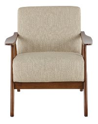 Light Brown Modern Accent Chair with Exposed Wood Frame - Damala-3