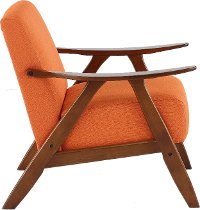 Orange Modern Accent Chair with Exposed Wood Frame - Damala-4