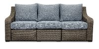 Gray Wicker Patio Motion Sofa with Blue Cushions - Lemans-1