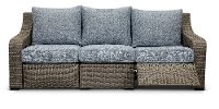 Gray Wicker Patio Motion Sofa with Blue Cushions - Lemans-2