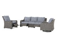 Gray Wicker Patio Swivel Chair - Lemans-2