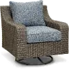 Lemans Gray Wicker Patio Swivel Chair