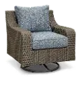 Lemans Gray Wicker Patio Swivel Chair